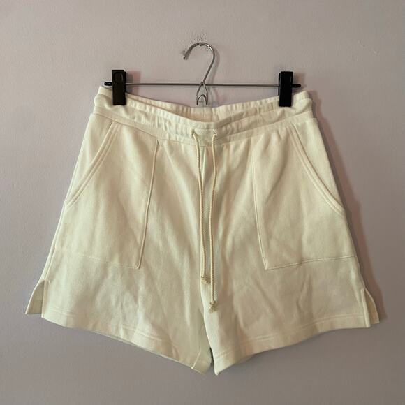 NWT Pistola Women's size Small White Terrycloth Baggy Sweatshorts Loungewear - Picture 1 of 10